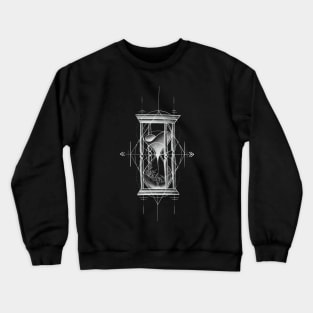 Classic Hour Glass with Sand and Ice with Geometrical Tattoo Design Crewneck Sweatshirt